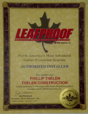 Leafproof Certificate for Authorized Installer